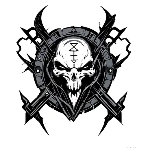 Hybrid Theory Logo Combined With Cyber Sigilism