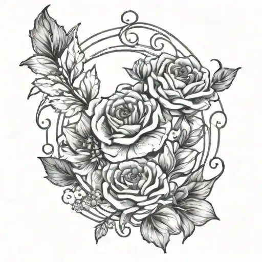 Zodiac Birth Flowers Intertwined