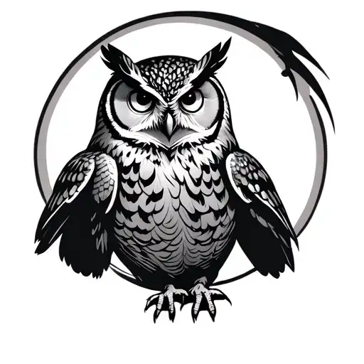 Owl In Thinking Man Pose