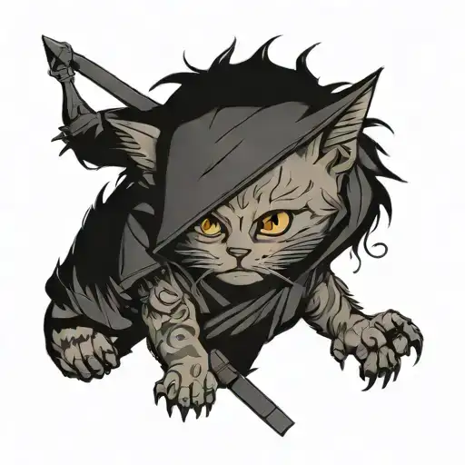 Tattooed Cat That Is A Jedi Knight Kano School
