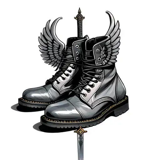 Sword Wings Army Boots