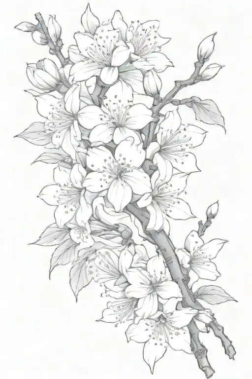 Flowers Leafs Cherry Blossom