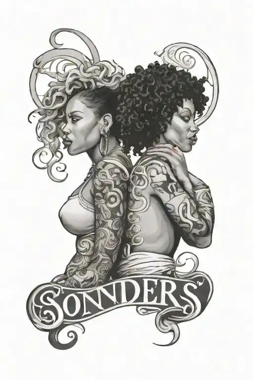 Two Black Women Back To Back With The Word 'Sonder'