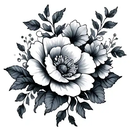 Flowers And Tendrils With Flowers