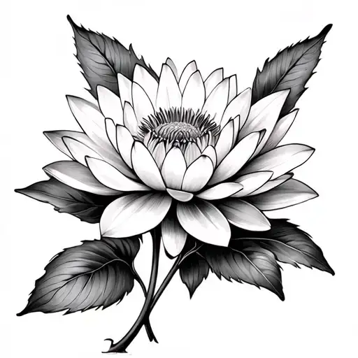 Chrysanthemum And Water Lily