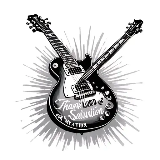 A Guitar With The Words Thank You Lord For My Salvation