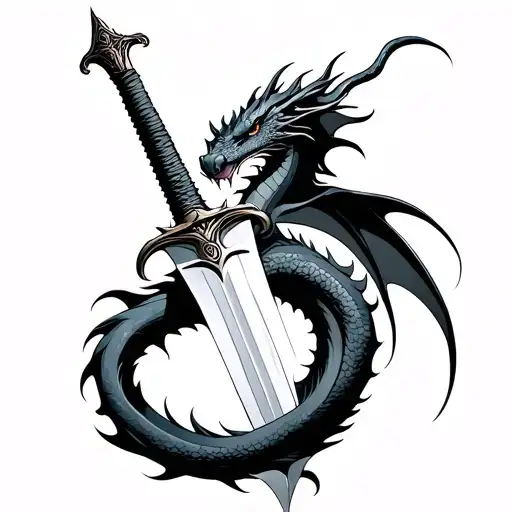 Dragon Wrapped Around Sword