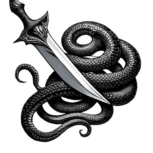 Dagger With Snake Coiled