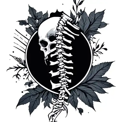 One Line Tattoo Spine