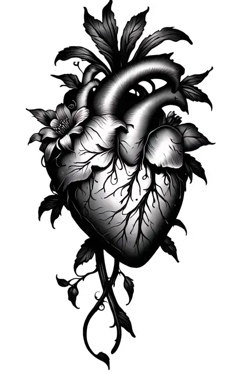 Heart And Flowers Wrapped