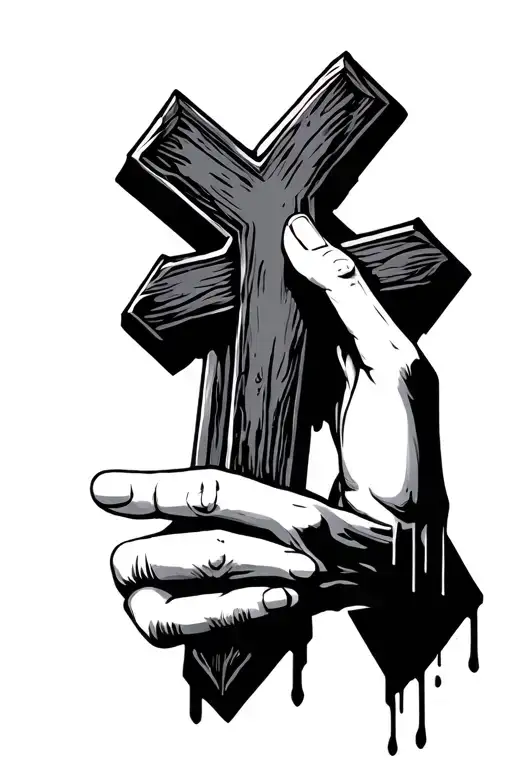 Cross And Hand Holding