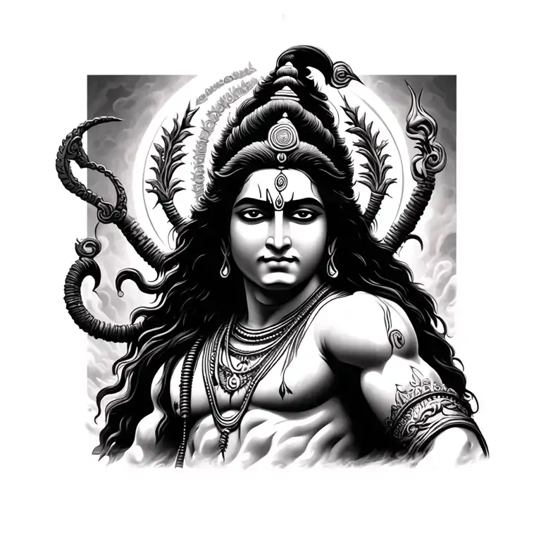 Lord Shiva Tattoo Design Combining Elements