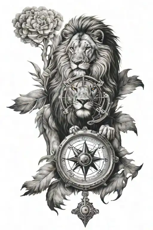 Lion Compass Roman Numerals