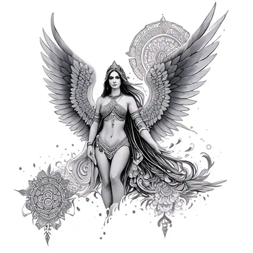 Isis Goddess Mandala With Wings