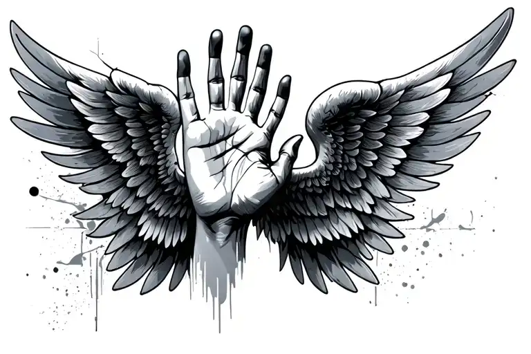 Hand Print And Wings