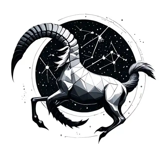 Geometric Capricorn Constellation