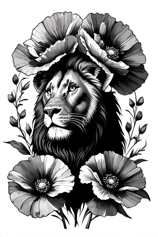 Slot Machine Poppy Flowers With Lion