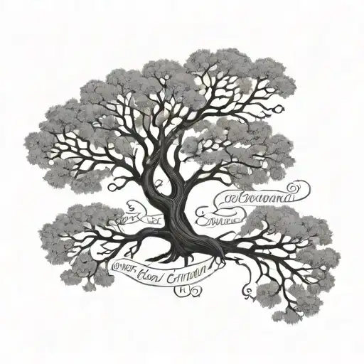 Tree With Texts Curved Along