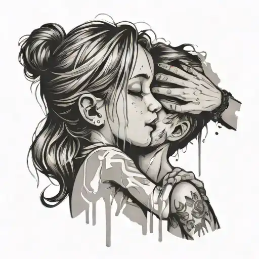 Boy Wiping Away Girls Tears Falling