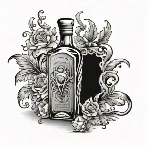 Clear Crystal Liquor Bottle