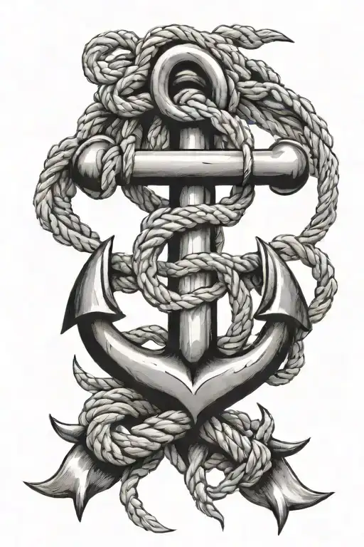 Anchor With Rope Intertwined
