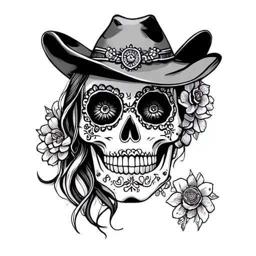 Women Vaquero Sugar Skull