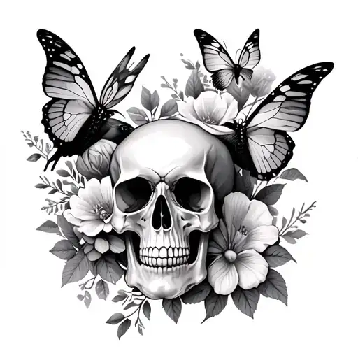 Birds Skulls Flowers Butterflies