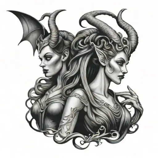 Medusa And Maleficent Figure Standing