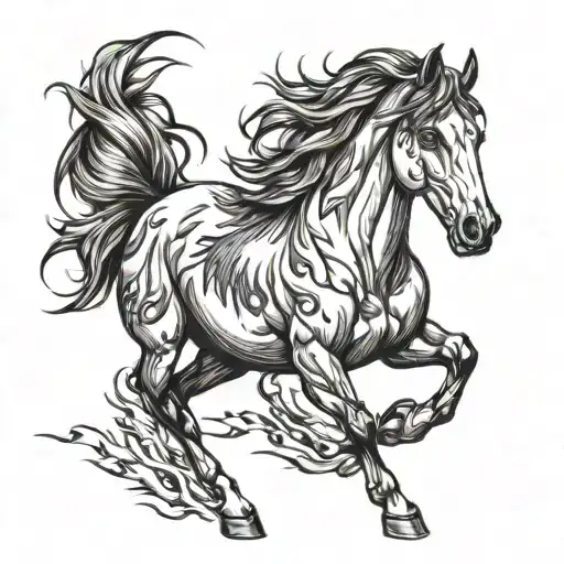 Wild Horse Tattoo Design