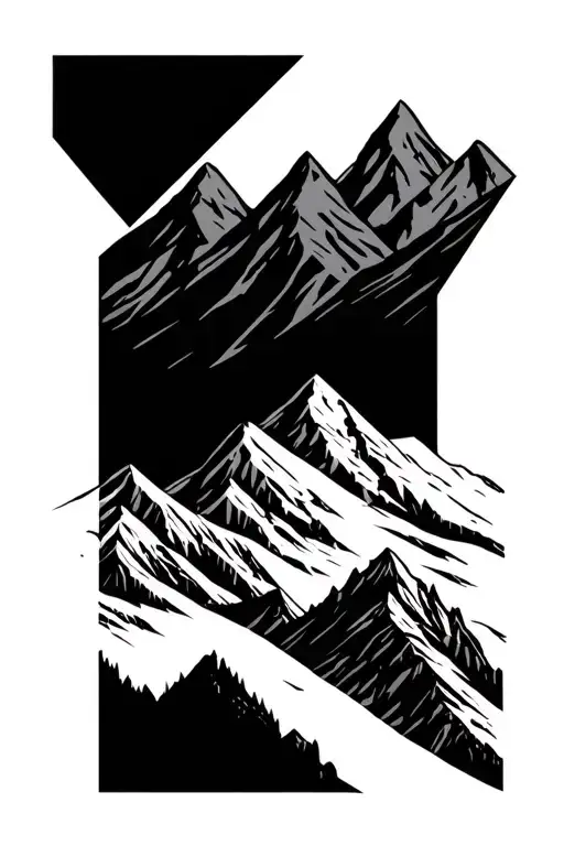 Mountain Geometric Pattern Incorporating Montgenevre