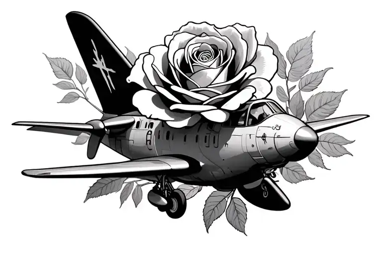 Rose And Airplane