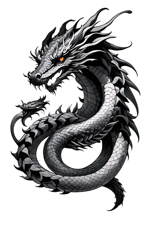 Dragon And Snake Intertwined