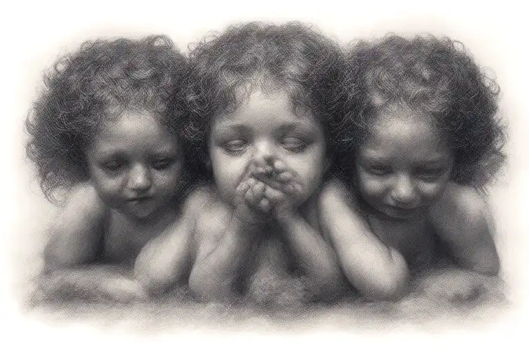 3 Cherubs Speak No Evil See No Evil Hear No Evil