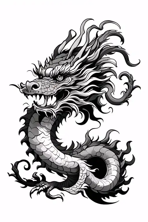 Chinese Dragon With Eastern European Apartment Block At The Back