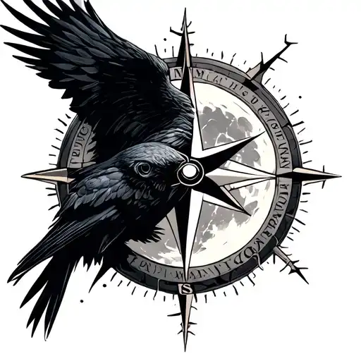 Raven Full Moon Compass Broken