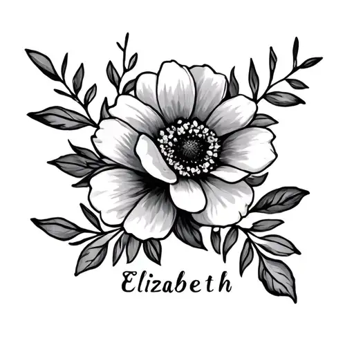 Flowers With The Name Elizabeth Cursive