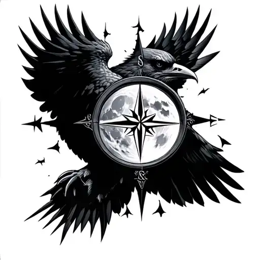 Raven Full Moon Compass Broken