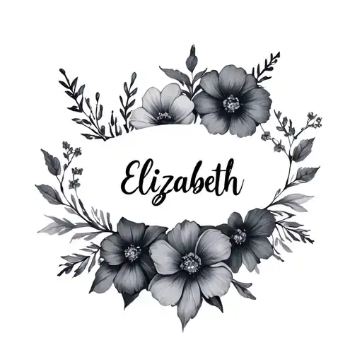 Flowers With The Name Elizabeth Cursive