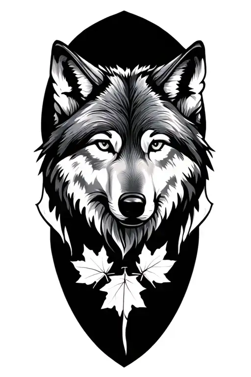 Wolf With Maple Leafs