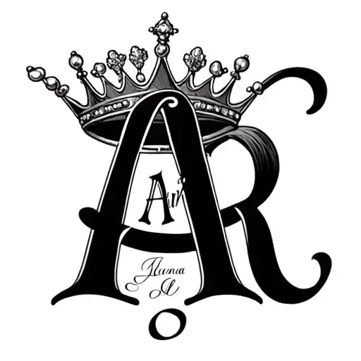 Ariana Name With A Crown On The Initial
