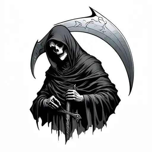 Grim Reaper Holding A Scythe