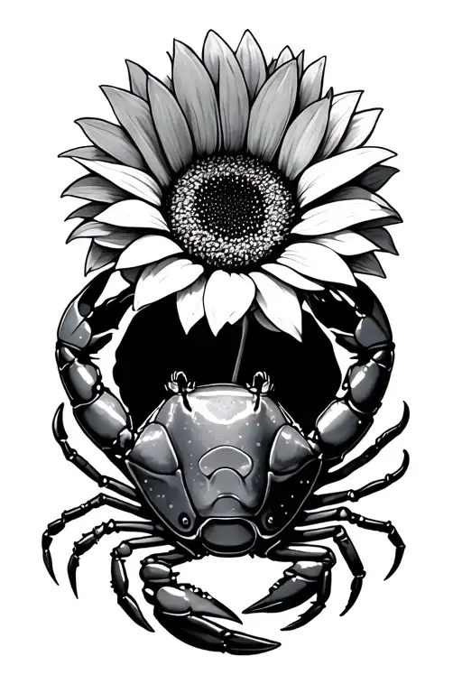Crab Holding Sunflower