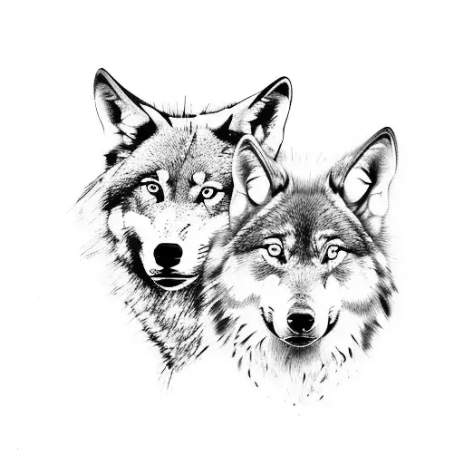 Wolf Protect Tow Rabbits