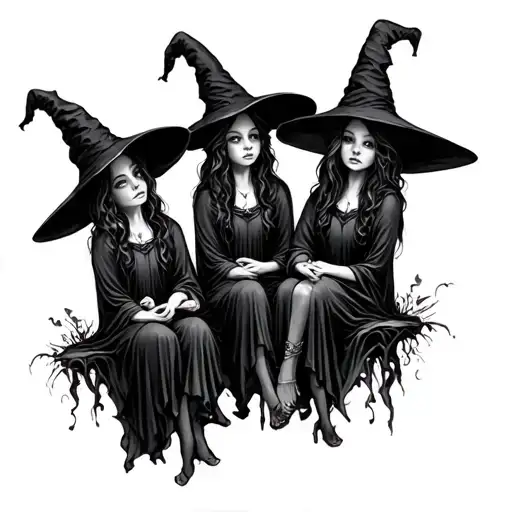 Witches 3 Small Witches Sit On It