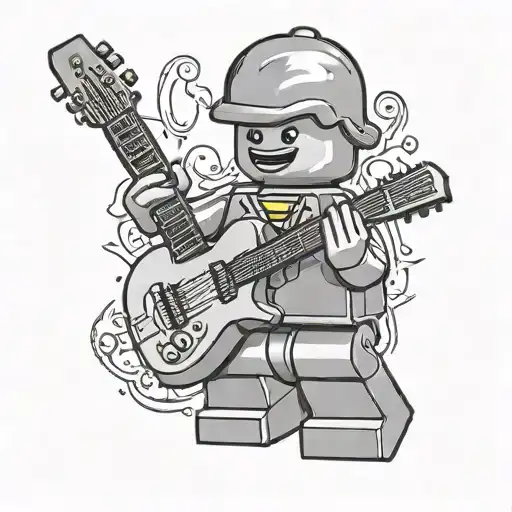 Lego Figure Playing A Guitar