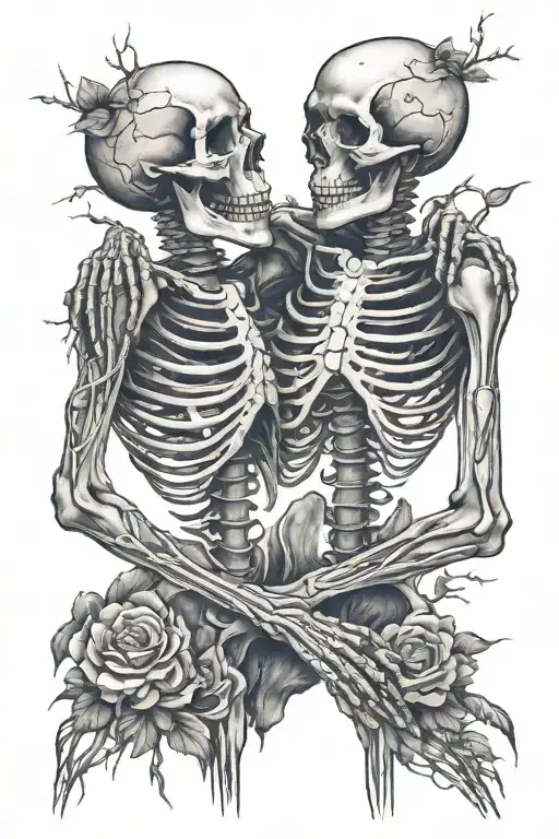 Skeletons Embrace Each Other