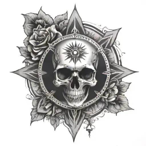Mandala Skull Compass