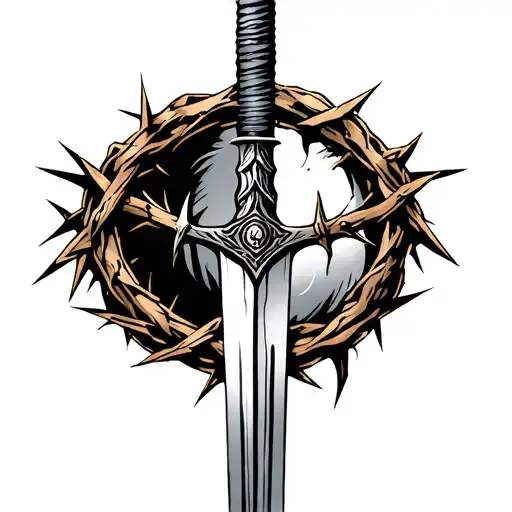 Sword With Crown Of Thorns