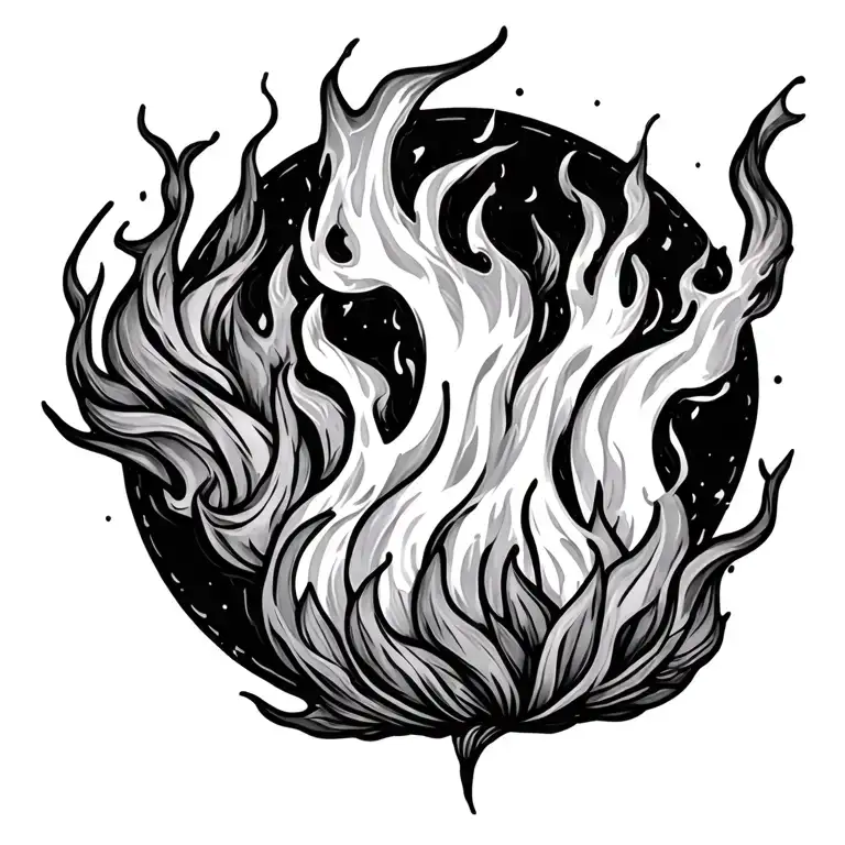 Tattoo About The Fire Of Good Fire And Loneliness And Good Essence