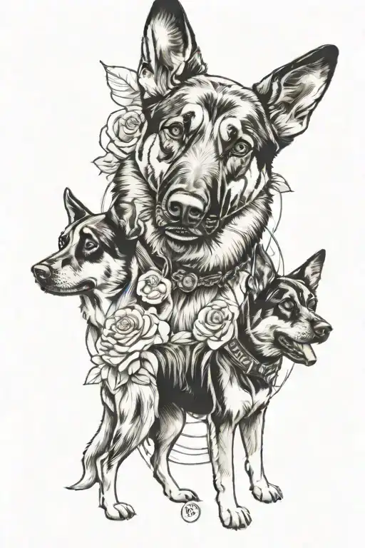 German Shepherd And Rottweiler And Avatar And Rose And Wall E And Gods